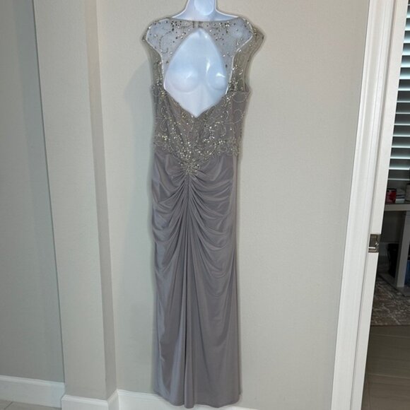 Christina Wu Gray Embellished Maxi Dress - Picture 3 of 7